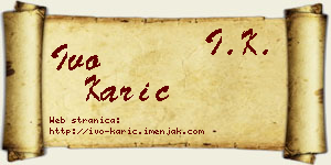 Ivo Karić vizit kartica